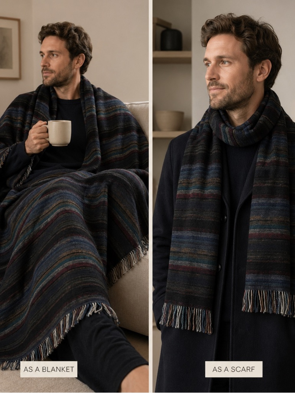 Paul Smith 100% Wool Blanket Scarf